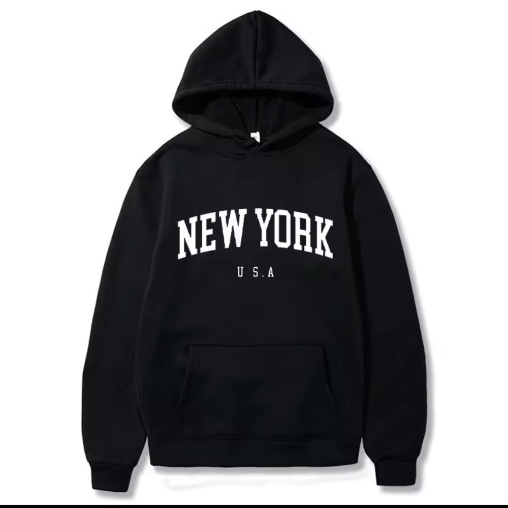 Men's Black New York USA Hoodie